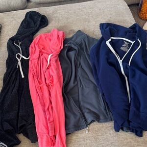 4 light weight zip up jackets